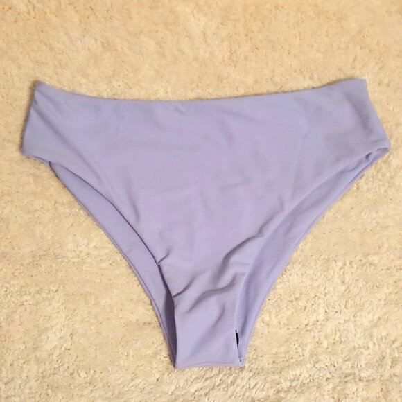 NWOT~SHEIN Two Toned Purple Tie Dye Print Surplice Neck Bikini Set Size: Medium - Picture 6 of 10